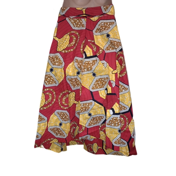 African print wrap skirt - Picture 4 of 5